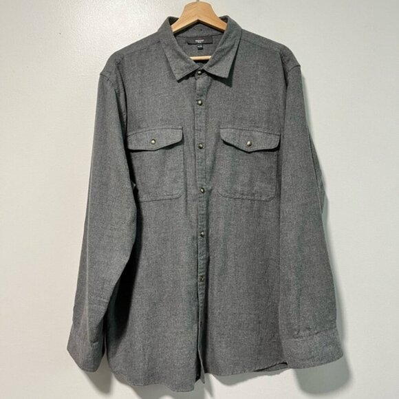 Mountain Ridge Men’s XL Gray Flannel Button-Up Shirt – Classic Casual Style - Picture 3 of 13